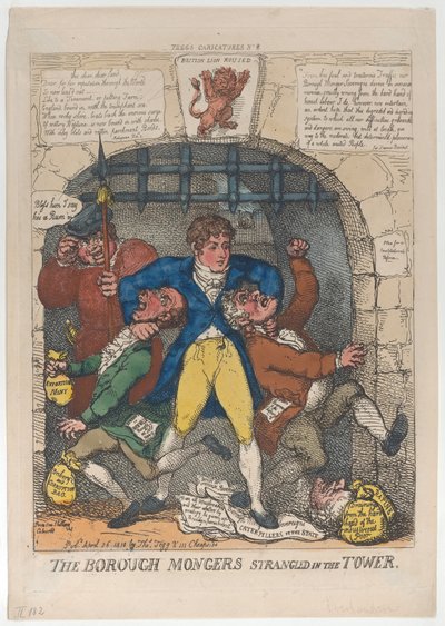 Die Borough-Mongers im Turm erdrosselt, 26. April 1810 von Thomas Rowlandson