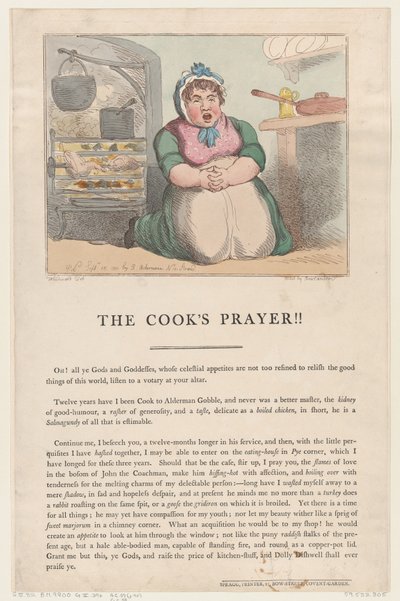 Das Gebet des Kochs!!, 15. September 1801 von Thomas Rowlandson