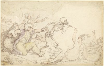 Der Totentanz: Der Nabob in seinem Harem ergriffen von Thomas Rowlandson