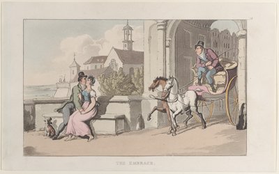 Die Umarmung, aus dem Journal der sentimentalen Reisen in die südlichen Provinzen Frankreichs von Thomas Rowlandson