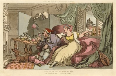 Die Flitterwochen, aus The English Dance of Death, veröffentlicht 1816 (handkolorierte Gravur) von Thomas Rowlandson