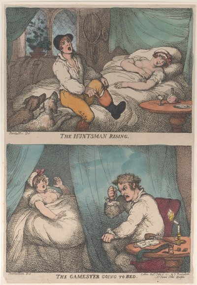 Der Jäger steht auf, der Spieler geht zu Bett, 31. Juli 1809, neu aufgelegt 1811 von Thomas Rowlandson