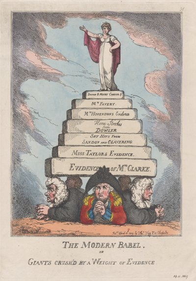 Der moderne Babel oder Riesen von einer Beweislast erdrückt, 11. April 1809 von Thomas Rowlandson