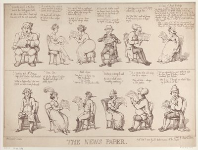 Die Zeitung, 1. Oktober 1808 von Thomas Rowlandson