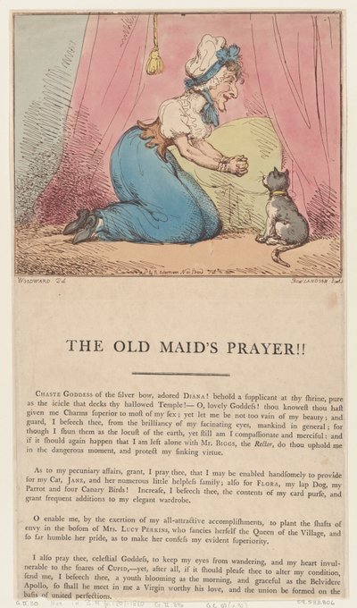 Das Gebet der alten Jungfer, 10. Februar 1801 von Thomas Rowlandson