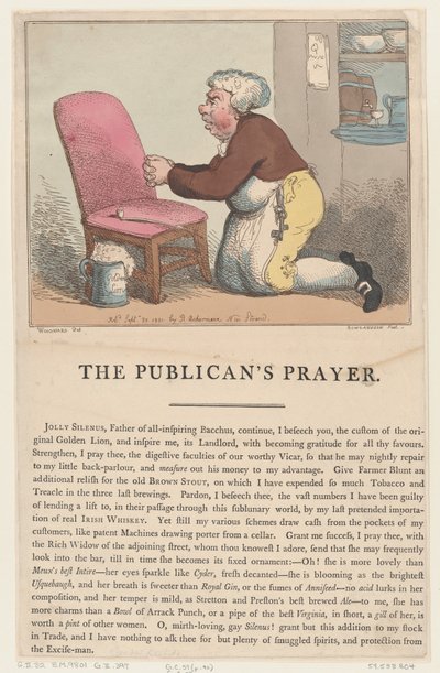 Das Gebet des Wirts, 20. September 1801 von Thomas Rowlandson