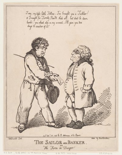 Der Matrose und der Banker, oder die Firma in Gefahr, 28. Oktober 1799 von Thomas Rowlandson