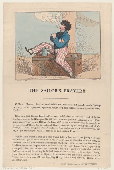 Das Gebet des Seemanns, 12. September 1801 von Thomas Rowlandson
