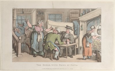 Die Zänkische mit Nachrichten von Olivia, aus Der Pfarrer von Wakefield von Thomas Rowlandson