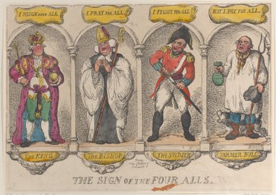 Das Zeichen der Vier Alls, 1810 von Thomas Rowlandson