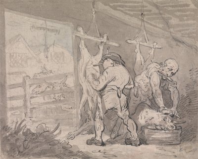 Das Schlachthaus von Thomas Rowlandson