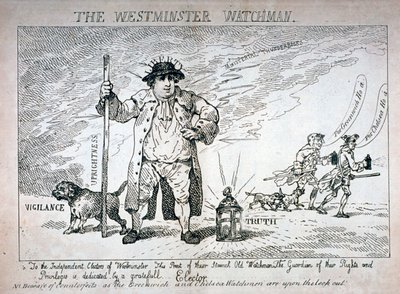 Der Westminster Wächter, 1784 von Thomas Rowlandson
