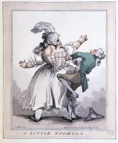 Tighten More - Drucke von Rowlandson, in "Das Korsett in Kunst und Moral vom 13. bis zum 20. Jahrhundert" von F. Libron und H. Clouzot von Thomas Rowlandson