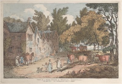 Ansicht eines Bauernhauses in Hengar, Cornwall von Thomas Rowlandson
