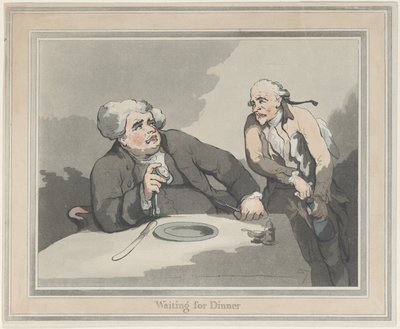 Warten auf das Abendessen von Thomas Rowlandson