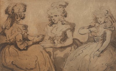 Frauen trinken Punsch von Thomas Rowlandson