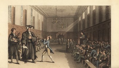 Junger Schüler, der eine Jungenschule abschließt von Thomas Rowlandson