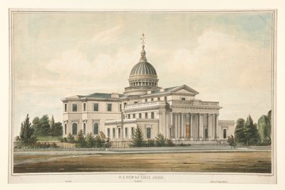 N.O. Ansicht des State House, erbaut 1794 - Trenton, N.J. Verändert & vergrößert 1845-6 von Thomas S. Sinclair