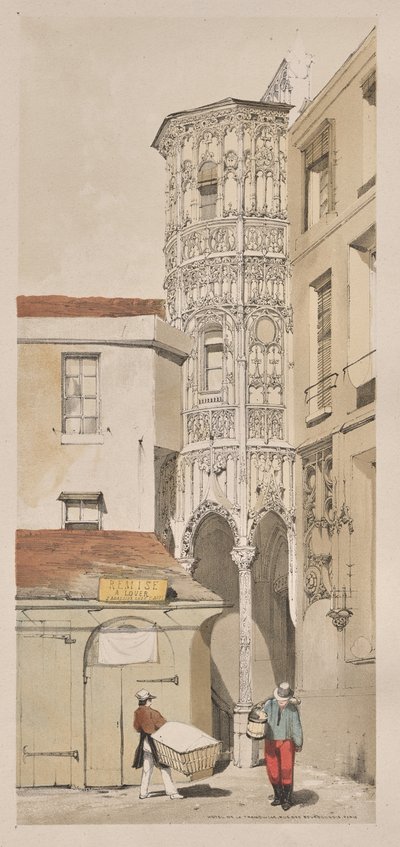 Malerische Architektur in Paris, Gent, Antwerpen, Rouen: Hôtel de la Tremouille, Rue des Bourbonnois, Paris von Thomas Shotter Boys