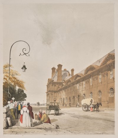 Malerische Architektur in Paris, Gent, Antwerpen, Rouen: Pavillon de Flors, Tuilerien, Paris von Thomas Shotter Boys