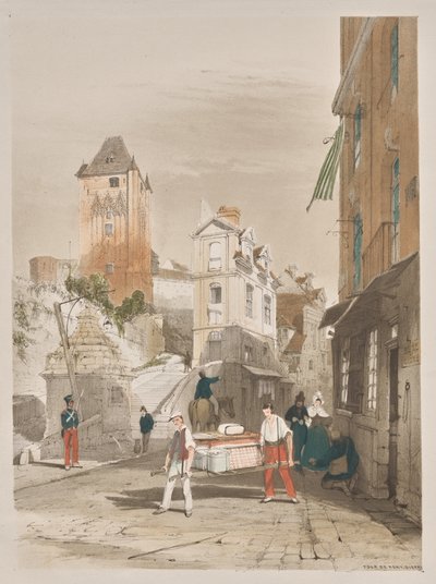 Malerische Architektur in Paris, Gent, Antwerpen, Rouen: Tour de Remy, Dieppe, Frankreich von Thomas Shotter Boys