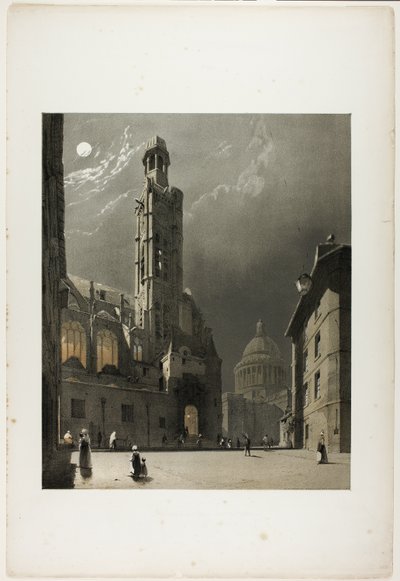 St Etienne du Mont und das Pantheon, Paris, Tafel 20 aus Malerische Architektur in Paris, Gent, Antwerpen, Rouen, usw. von Thomas Shotter Boys