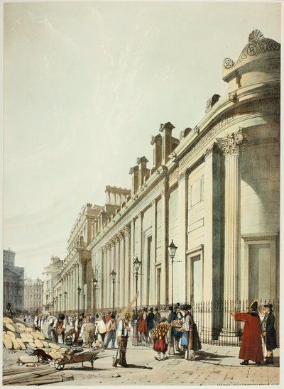 Das Ufer in Richtung Mansion House, aus Original Views of London as It Is von Thomas Shotter Boys