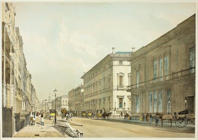 Die Clubhäuser und Pall Mall, Platte dreizehn aus Originalansichten von London wie es ist von Thomas Shotter Boys