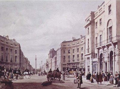 Blick auf die Regent Street, in Richtung der Säule des Herzogs von York von Thomas Shotter Boys