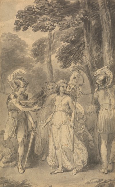 Eine von sechs Illustrationen zu Fénelons "Die Abenteuer des Telemach, Sohn des Odysseus" von Thomas Stothard