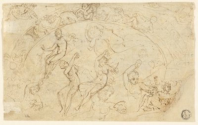 Skizzen für Silbertablett (recto); Skizzen von Friesen, Frauengruppen (verso) von Thomas Stothard