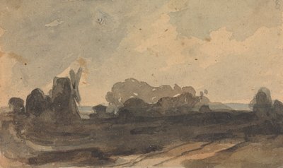 Landschaft mit Bäumen und Windmühle von Thomas Sully