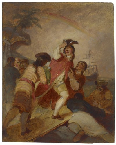 Robinson Crusoe und sein Mann Freitag verlassen die Insel von Thomas Sully