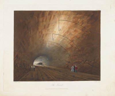 Der Tunnel. Aus Coloured Views on the Liverpool and Manchester Railway, 1831 von Thomas Talbot Bury
