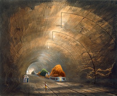 Der Tunnel, Liverpool und Manchester Eisenbahn, 1833 von Thomas Talbot Bury