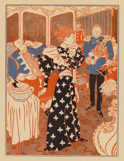 Prinzessin lehnt Heiratsantrag ab, weil sie sich mit dem Kutscher ihres Verehrers verlobt hat von Thomas Theodor Heine