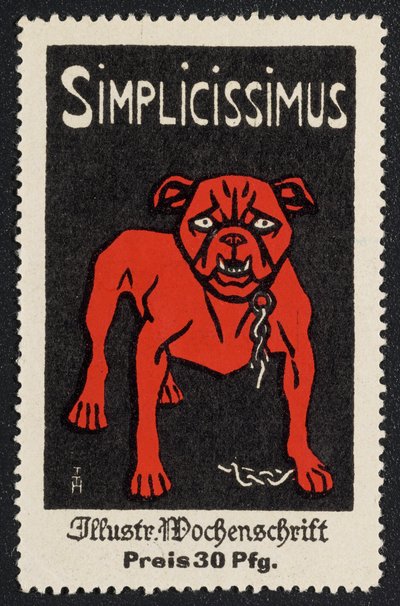 Reklamemarke "Simplicissimus 30 Pfg." von Thomas Theodor Heine