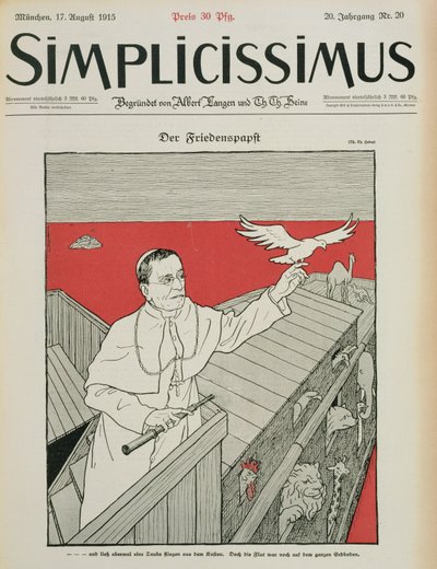 Der friedliche Papst, Titelseite einer deutschen Zeitschrift, 