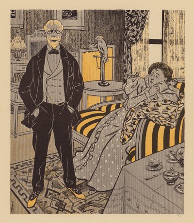 Frau besorgt, dass ihr Mann sie nicht mehr liebt von Thomas Theodor Heine