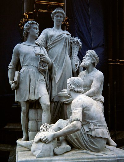 Handel, Skulpturengruppe vom Albert Memorial, fertiggestellt 1876 von Thomas Thornycroft