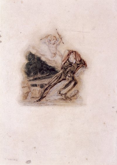 Amor und Liebhaber beklagen den Tod eines geliebten Menschen, ca. 1802-1857 von Thomas Uwins