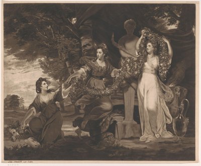Porträt von Barbara Beresford, Elizabeth Gardiner und Anne Townshend als die drei Grazien von Thomas Watson