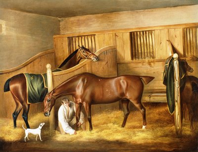 Jäger in einem Stall mit einem Stallburschen, 1809 von Thomas Weaver