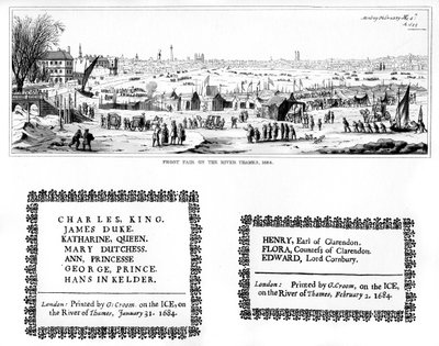Frostmesse auf der Themse und Druckproben, Februar 1684, 1840 von Thomas Wyck