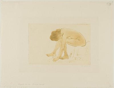 Sitzende Frau, die ihre Füße abwischt von Théophile Alexandre Pierre Steinlen