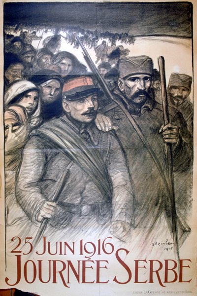 25. Juni 1916 - Serbien-Tag, französisches Plakat aus dem Ersten Weltkrieg, 1916 von Théophile Alexandre Steinlen