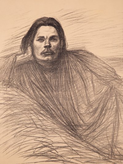 Porträt des Autors Maxim Gorki 1868-1939, ca. 1894 von Théophile Alexandre Steinlen