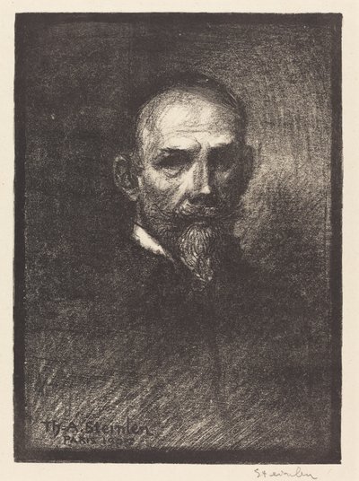 Selbstporträt (Steinlen von vorne, Kopf gerade) von Théophile Alexandre Steinlen