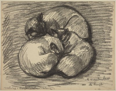 Die Katzen: Tsching, Batzar und Blanc-Blanc, spätes 19. - frühes 20. Jahrhundert von Théophile Alexandre Steinlen