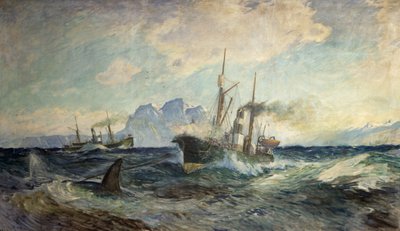 Duncan Grey und Nancy Grey im Kampf mit einem Wal von Thorolf Holmboe